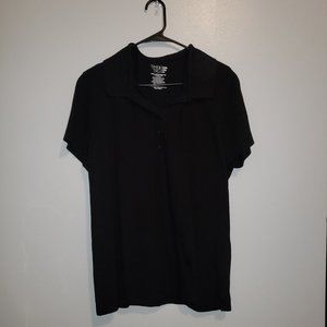Time & Tru solid plain black polo top